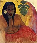 Paul Gauguin Canvas Paintings - Tahitian Woman